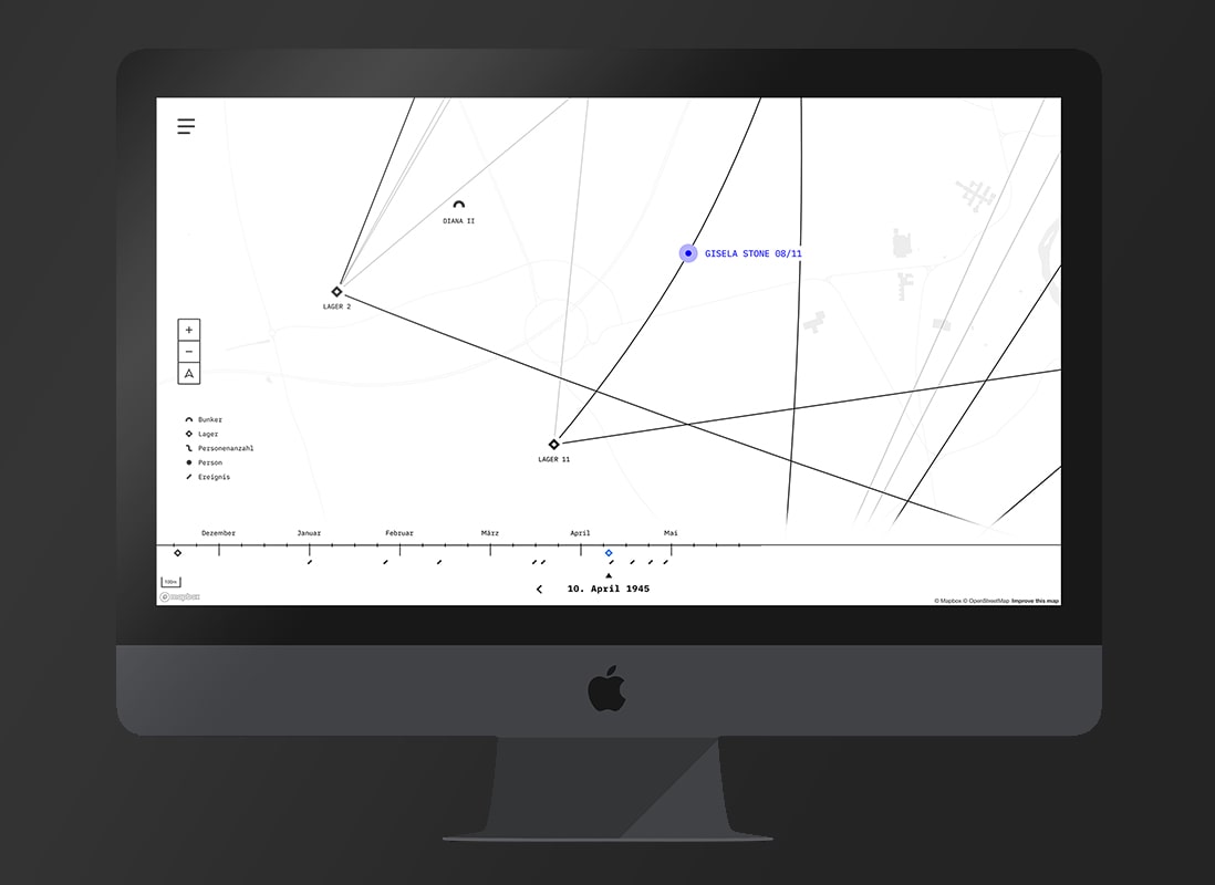 Kartenansicht der Website