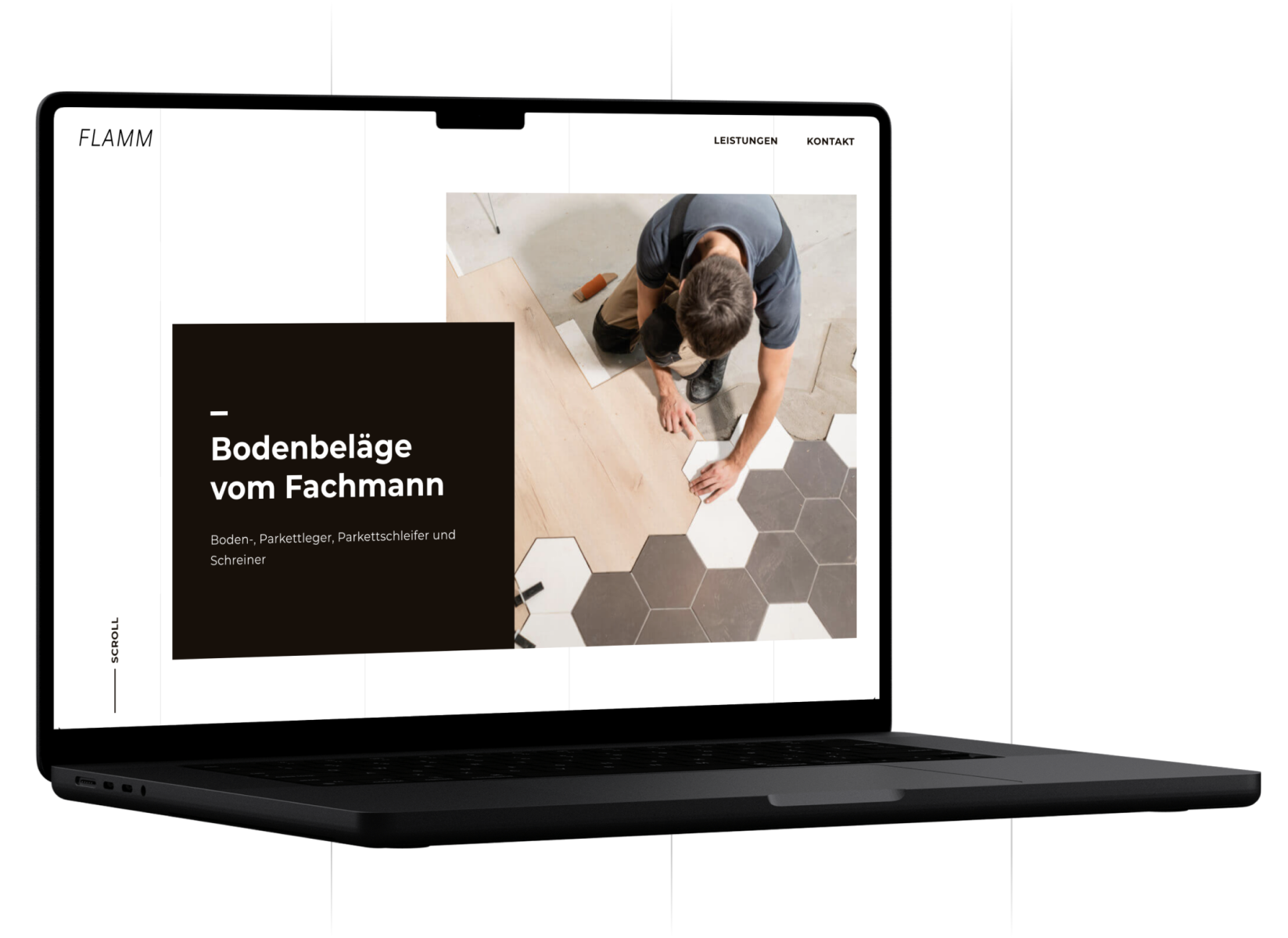Website auf Laptop