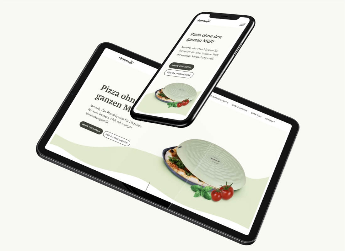 tornerò Startseite auf Smatphone und Tablet