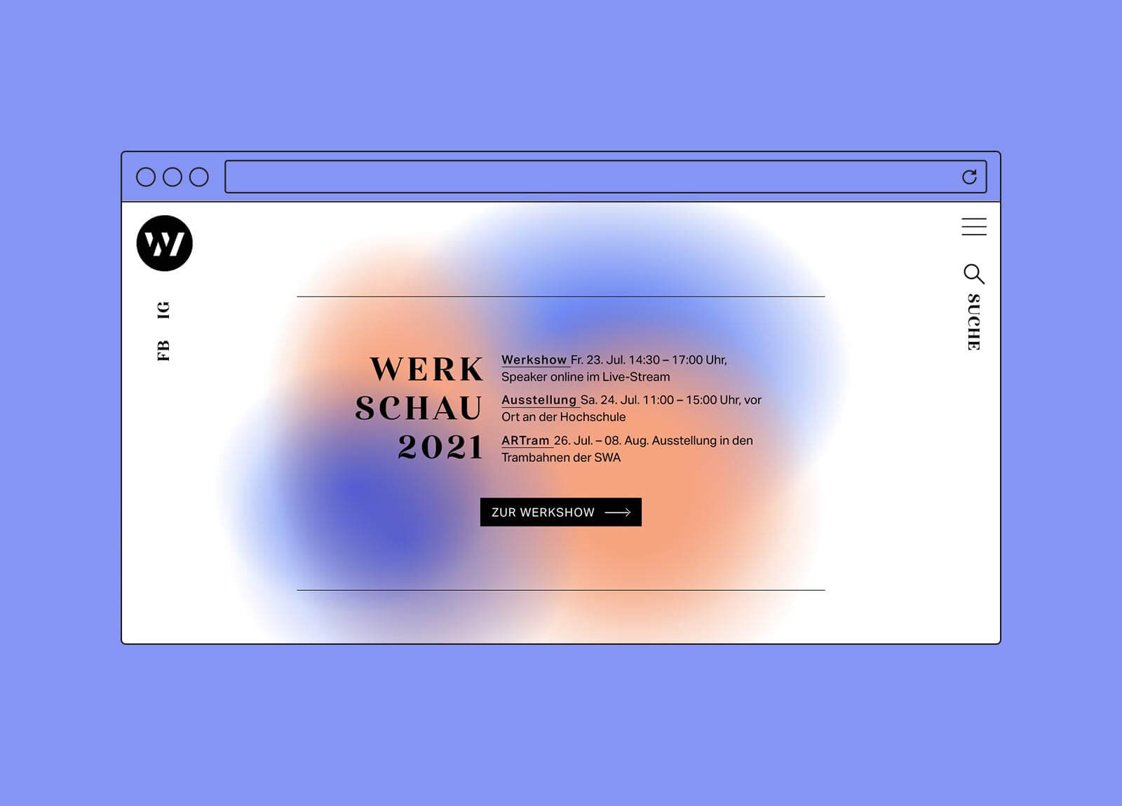 Screendesign Startseite